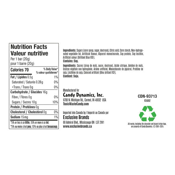 Blue Razz - 192 x 20 g - Slime Licker - Canadian Distribution - Ships Free Within Canada on Orders Above CAD $199