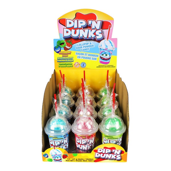 Lollipop and Sour Candy - 48 × 47 g - Dip'n Dunks - Canadian Distribution