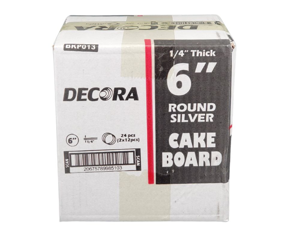 Decora - Plateau à gâteau - Rond - Argent - 6x1/4