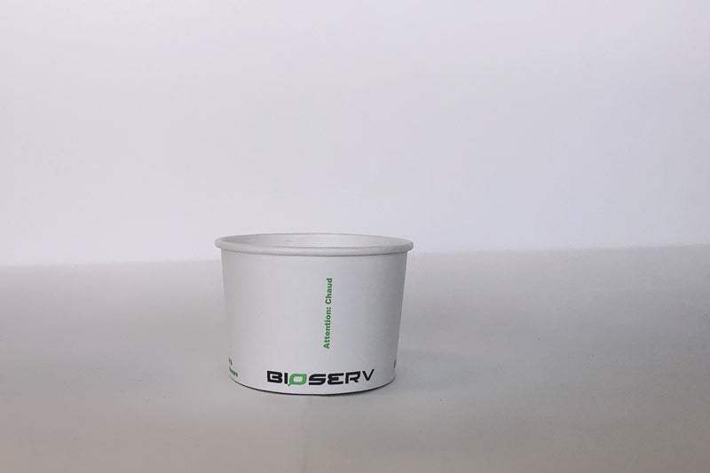 White Bioserv Soup Cup - 6/8/12/16/24/32 oz - 1000cs - Disposable Take Away Food Packaging - Canadian Distribution