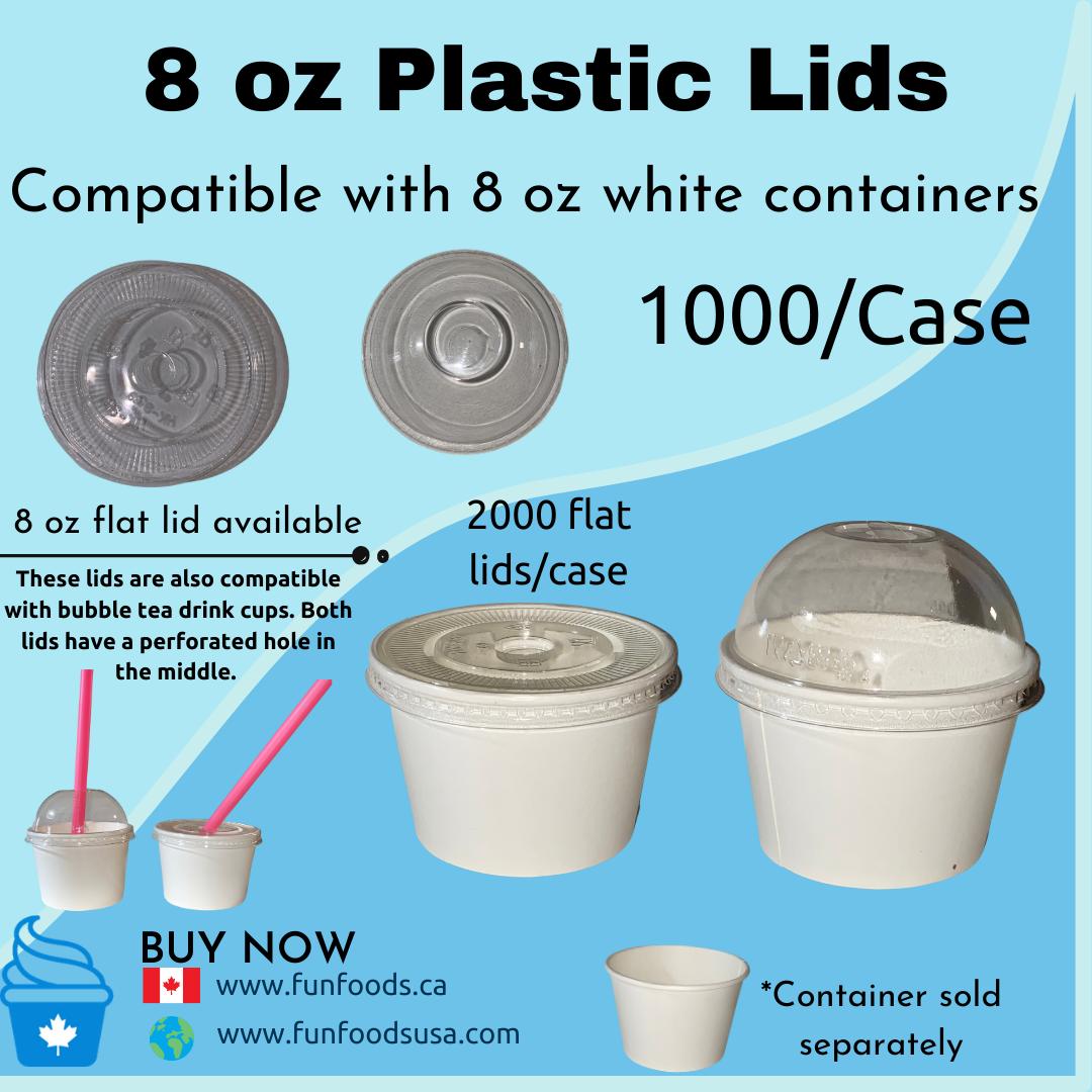 PET Flat Lids for 95mm pp cups, 2000 per case (for all three sizes 12 oz, 16 oz, and 20 oz) Also Fits 8 Oz. Paper Containers 88808