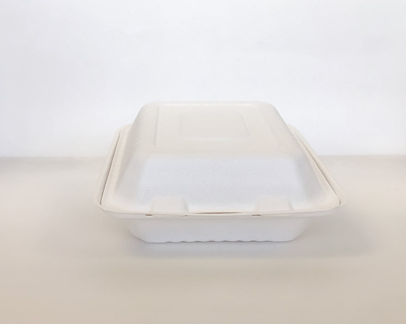 8" x 8" x 2.5" Sugarcane Clamshell 200cs BPI