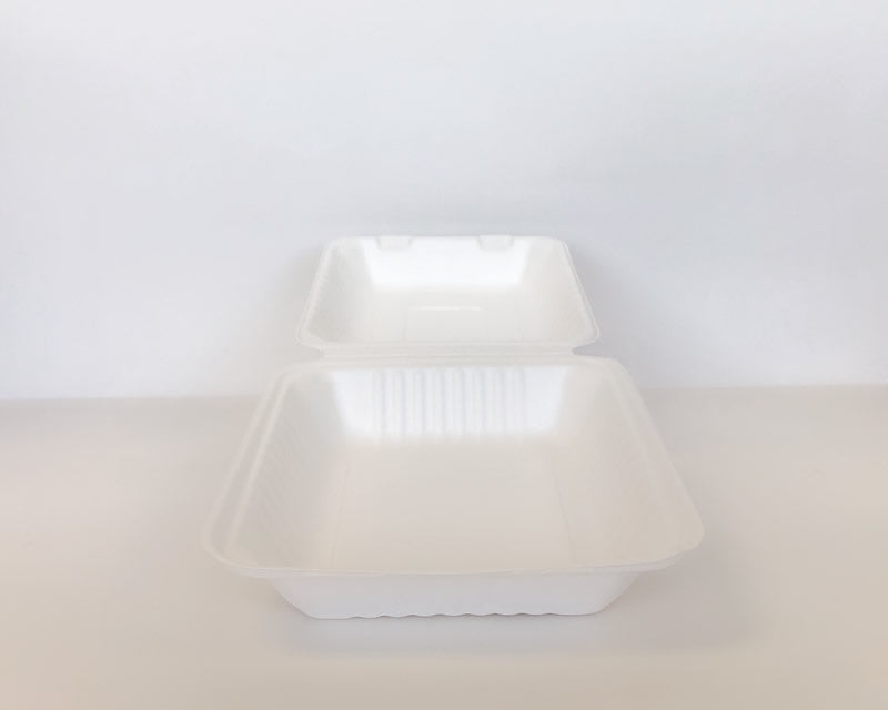 8" x 8" x 3" Sugarcane Clamshell 200cs BPI