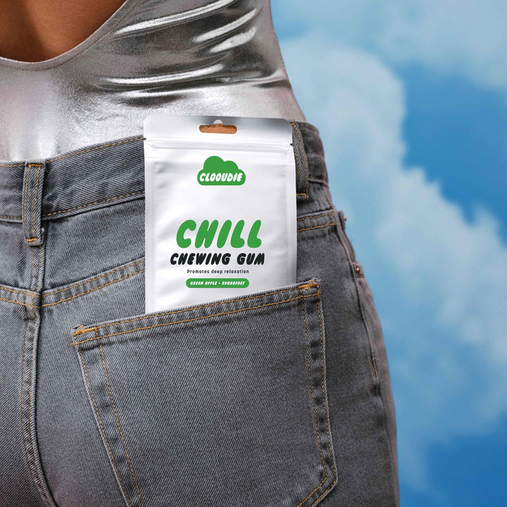 Clooudie Chill Green Apple Chewing Gum - Vegan, Sugar Free, 30 Pieces - Canadian Distribution - Ships Free Within Canada on Orders Above CAD $199