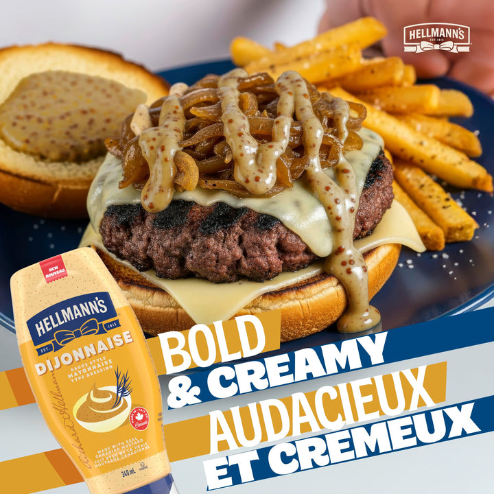 Hellmann's Dijonnaise Mayonnaise Dressing – 2 x 340 ML - Canadian Distribution - Ships Free Within Canada on Orders Above CAD $199