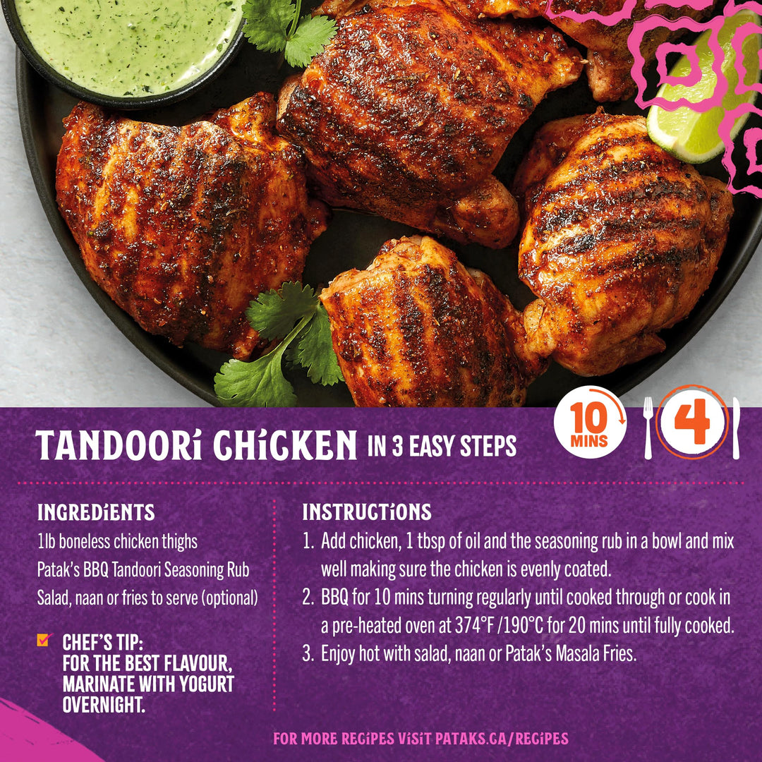 Patak's Tandoori Seasoning Rub – Authentic Indian Spice Blend, 25g (Pack of 18) - Canadian Distribution - Ships Free Within Canada on Orders Above CAD $199