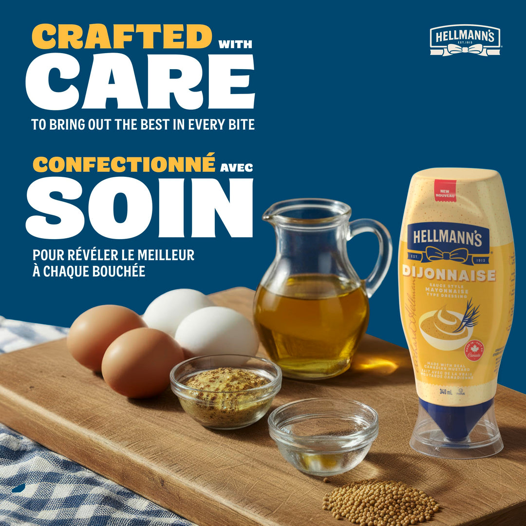 Hellmann's Dijonnaise Mayonnaise Dressing – 2 x 340 ML - Canadian Distribution - Ships Free Within Canada on Orders Above CAD $199