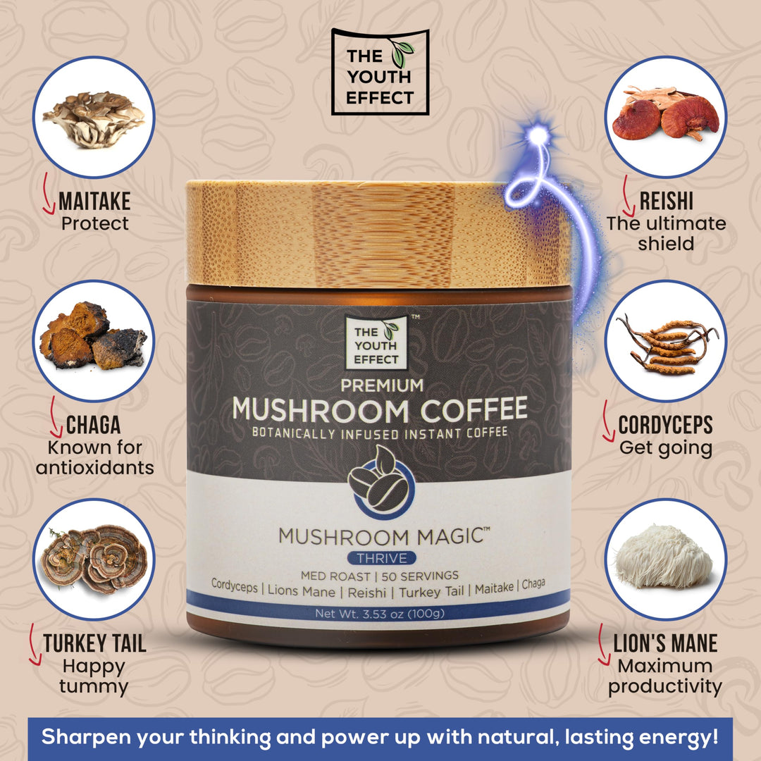 The Youth Effect – Mushroom Coffee – 6 Superfood Mushrooms – 100 g