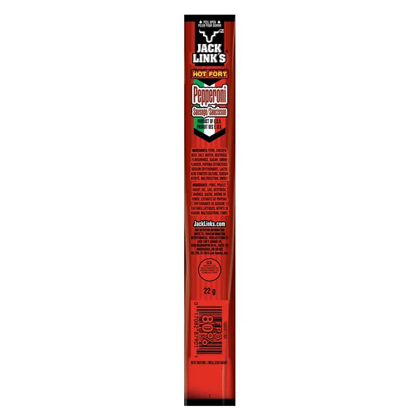 Hot Pepperoni Sticks - 80 × 22 g - Jack Link’s - Canadian Distribution