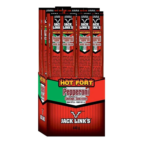 Hot Pepperoni Sticks - 80 × 22 g - Jack Link’s - Canadian Distribution - Ships Free Within Canada on Orders Above CAD $199