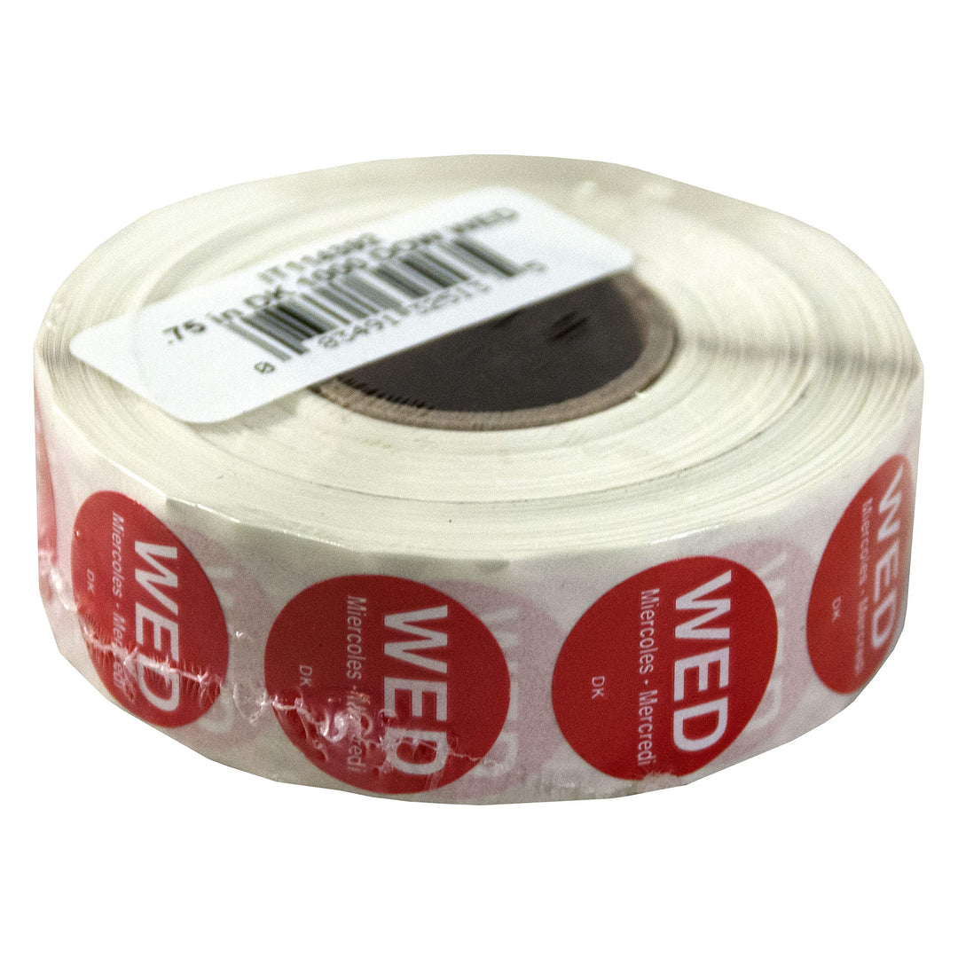 Label Roll Dissolve Wednesday 1 x 1.5 - 500 count (Case = 24 x 500 count) - Daymark Food Sa - Packaging and Accessories - Restaurant Supplies and Equipment - Canadian Distribution