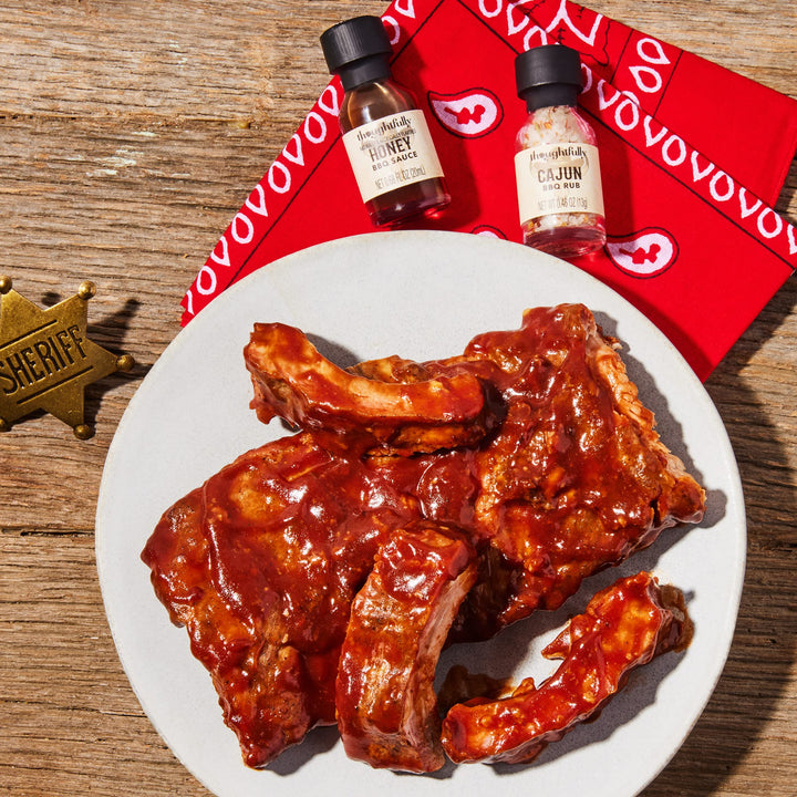 Thoughtfully – BBQ Sauce & Rub Gift Set – Western Theme – Set of 12