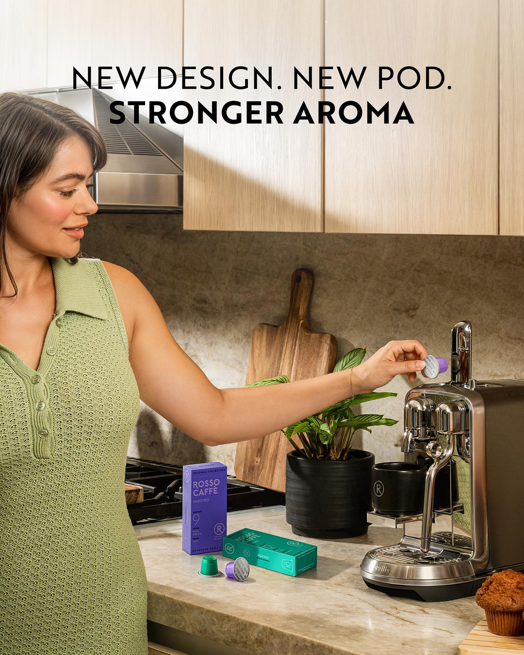 Rosso Caffè – Espresso Coffee Pods – Intense Dark Roast Variety – 120 Pods