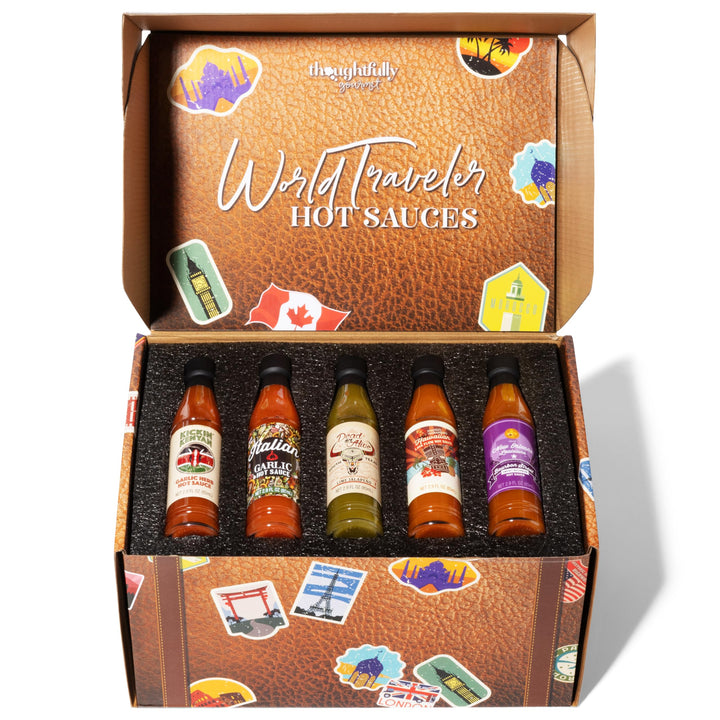 Thoughtfully – Hot Sauce Gift Set – World Traveler – 15 Pack – Global Flavours