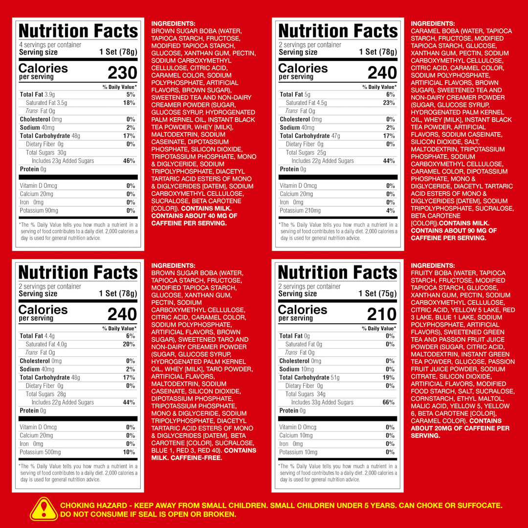 J WAY – Instant Boba Milk Tea Kit – Variety Pack – Ready in 1 Minute