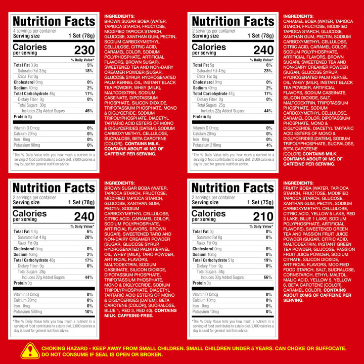 J WAY – Instant Boba Milk Tea Kit – Variety Pack – Ready in 1 Minute