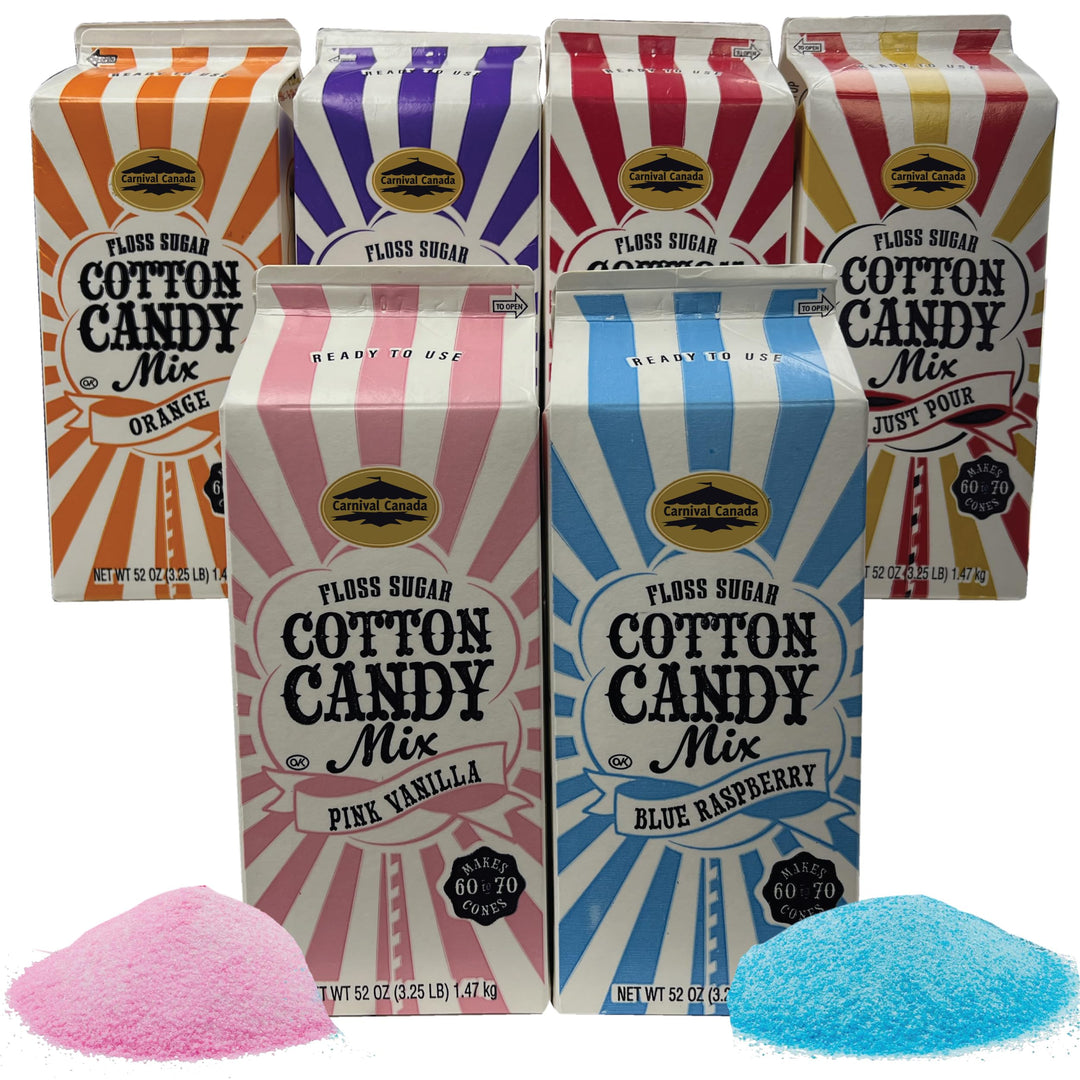 Cotton Candy Floss Sugar – Floss Sugar – 6 Flavours – 6 Pack / 3.25lb – Makes ~420 Cones