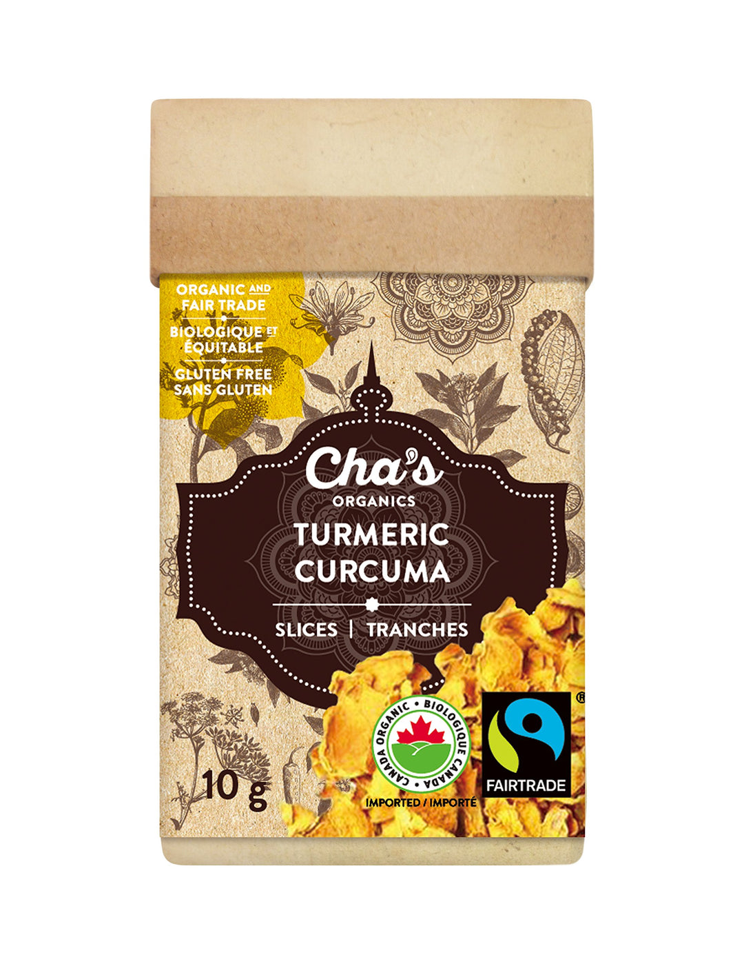 Cha's Organics Turmeric Slices, 10g - Canadian Distribution - Ships Free Within Canada on Orders Above CAD $199