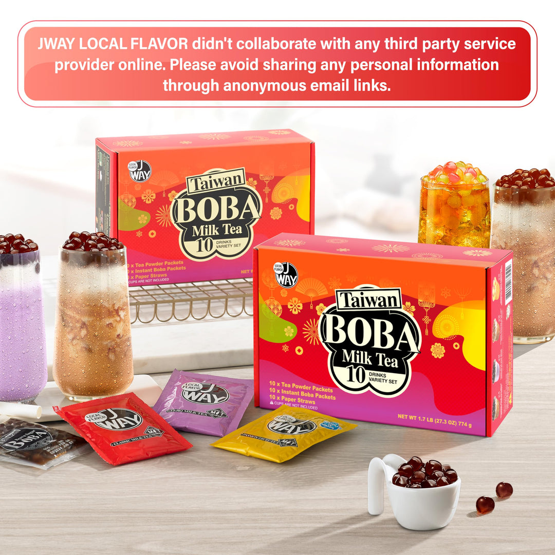J WAY – Instant Boba Milk Tea Kit – Variety Pack – Ready in 1 Minute