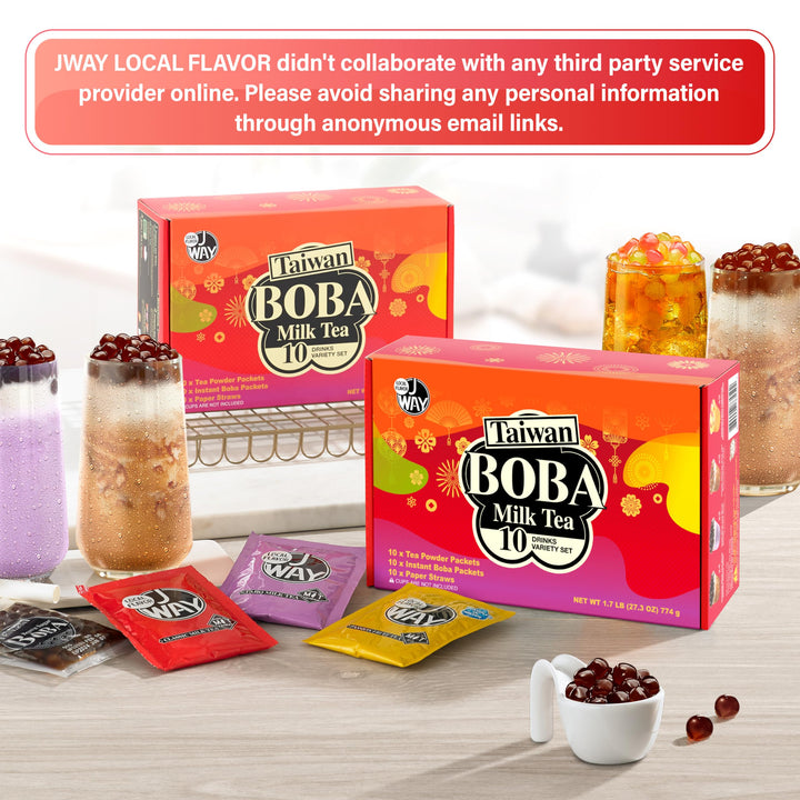 J WAY – Instant Boba Milk Tea Kit – Variety Pack – Ready in 1 Minute