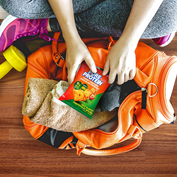 Pure Protein Hot & Spicy Cheesy Crackers - 10g Protein Per Serving, 8-Pack - Canadian Distribution - Ships Free Within Canada on Orders Above CAD $199