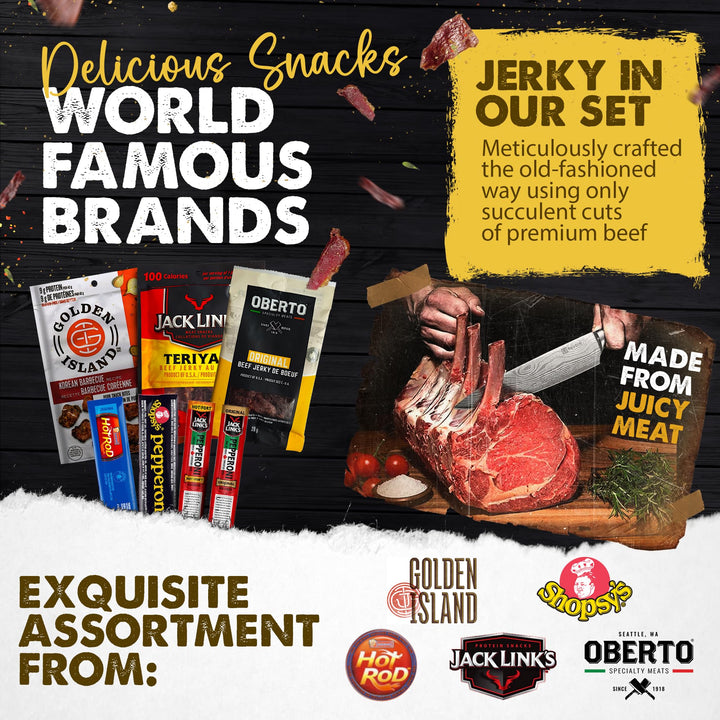 Beef Jerky & Meat Snack Box - Gift for Adults - Jack Links & More