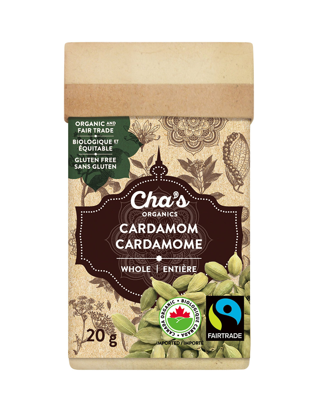 Cardamome entière biologique CHA'S, 20 grammes