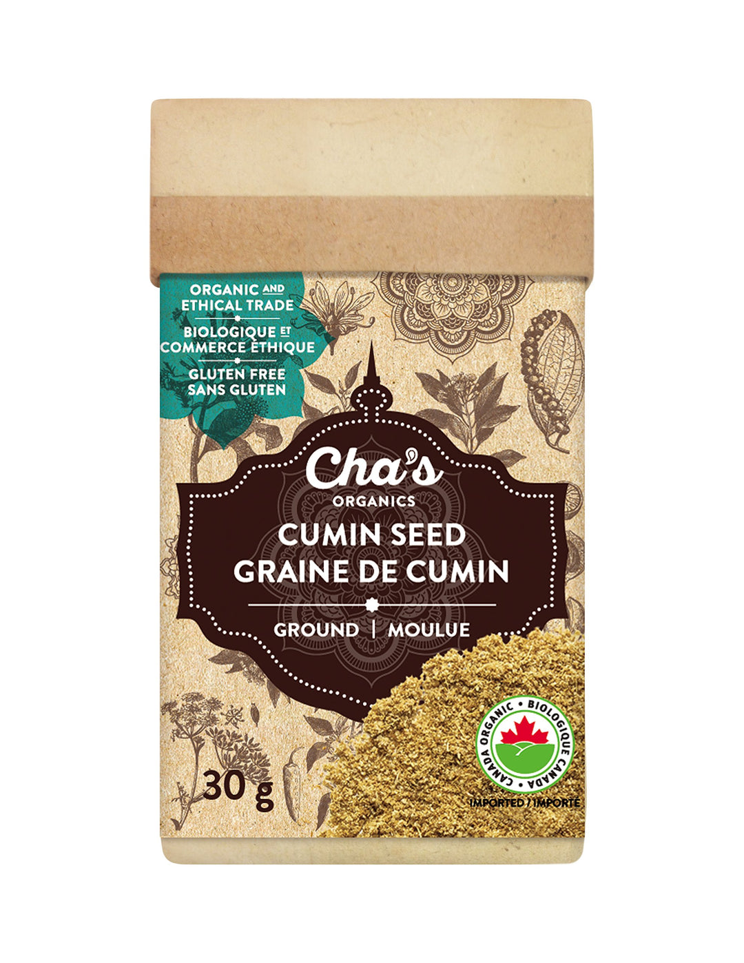 CHA'S ORGANIC Cumin moulu, 30 grammes