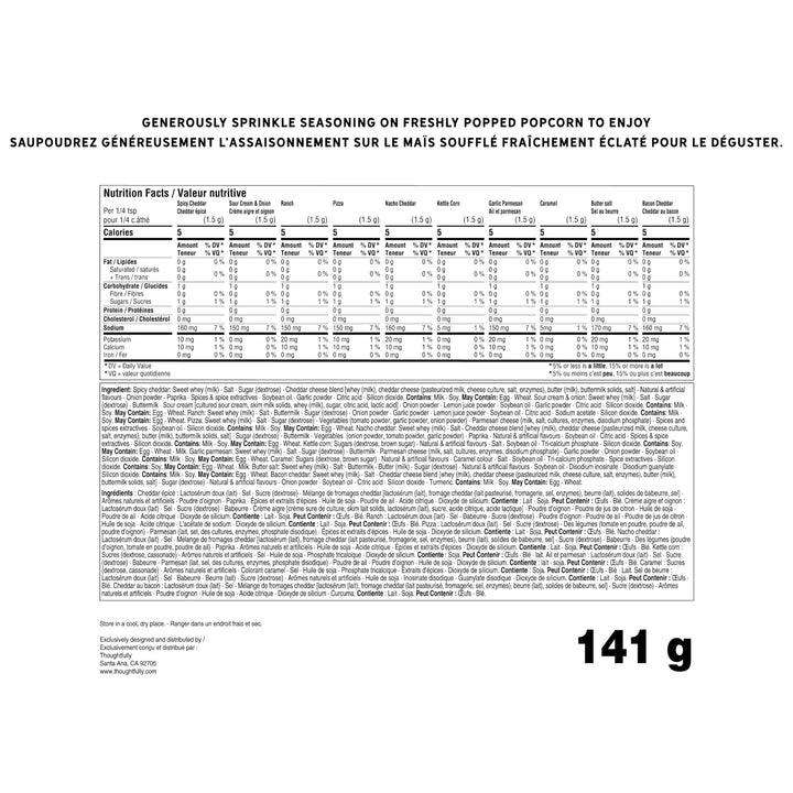 Thoughtfully – Popcorn Seasoning Sampler – 10 Flavours – Pack of 10