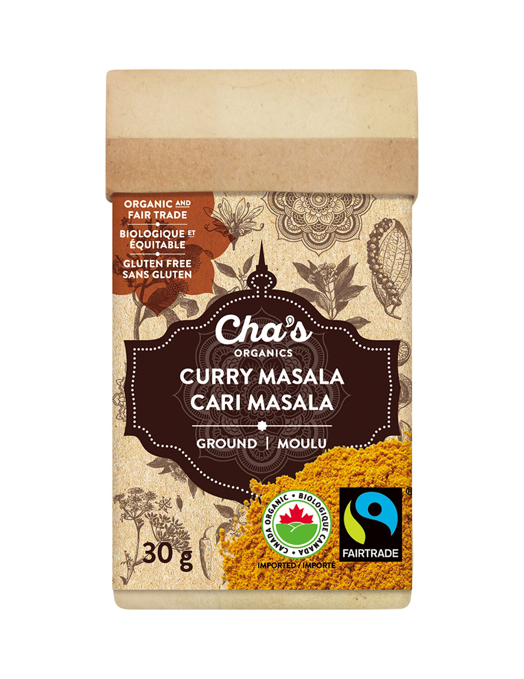 CHA'S ORGANIC Garam Masala Curry Powder – 2 x 30g - Canadian Distribution - Ships Free Within Canada on Orders Above CAD $199