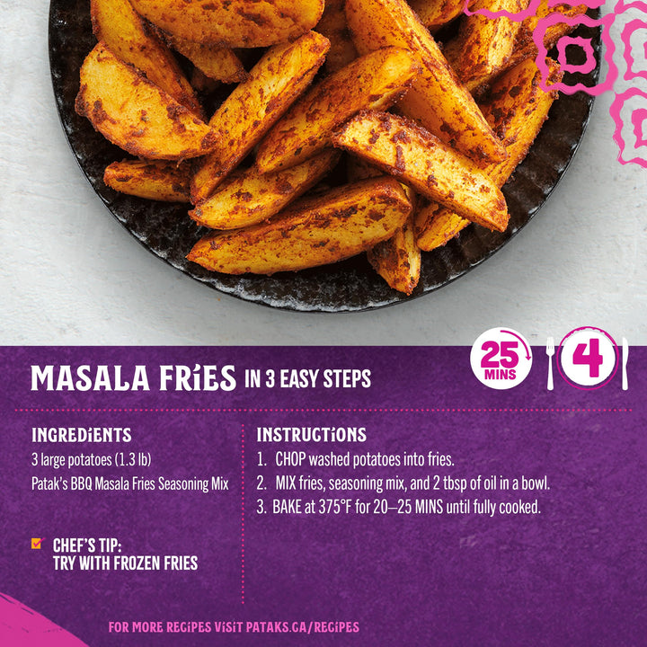 Patak’s Masala Fries Seasoning Mix – Authentic Indian Spice Blend, Perfect for Air Fryer or Oven, 25g (Pack of 18)