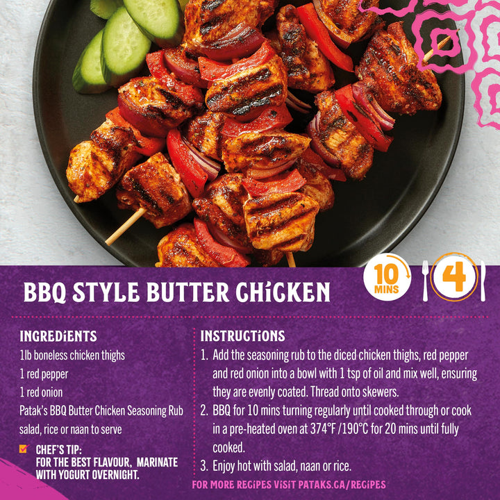 Patak's Butter Chicken Seasoning Rub – Traditional Indian Spice Blend for Grilling, Air Frying & Stovetop Cooking, 25g (18-Pack) - Canadian Distribution - Ships Free Within Canada on Orders Above CAD $199