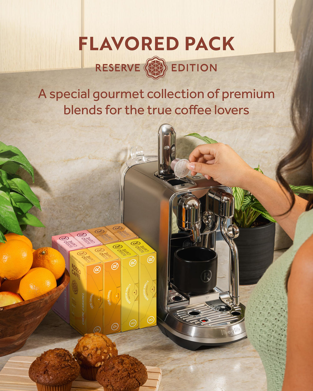 Rosso Caffè – Espresso Coffee Pods – Flavored Pack – 80 Pods