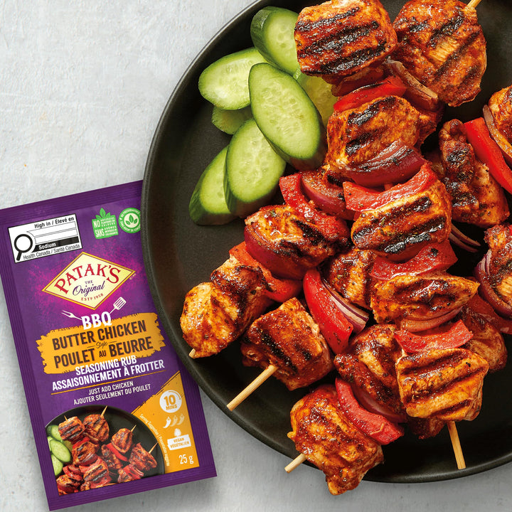 Patak's Butter Chicken Seasoning Rub – Traditional Indian Spice Blend for Grilling, Air Frying & Stovetop Cooking, 25g (18-Pack) - Canadian Distribution - Ships Free Within Canada on Orders Above CAD $199