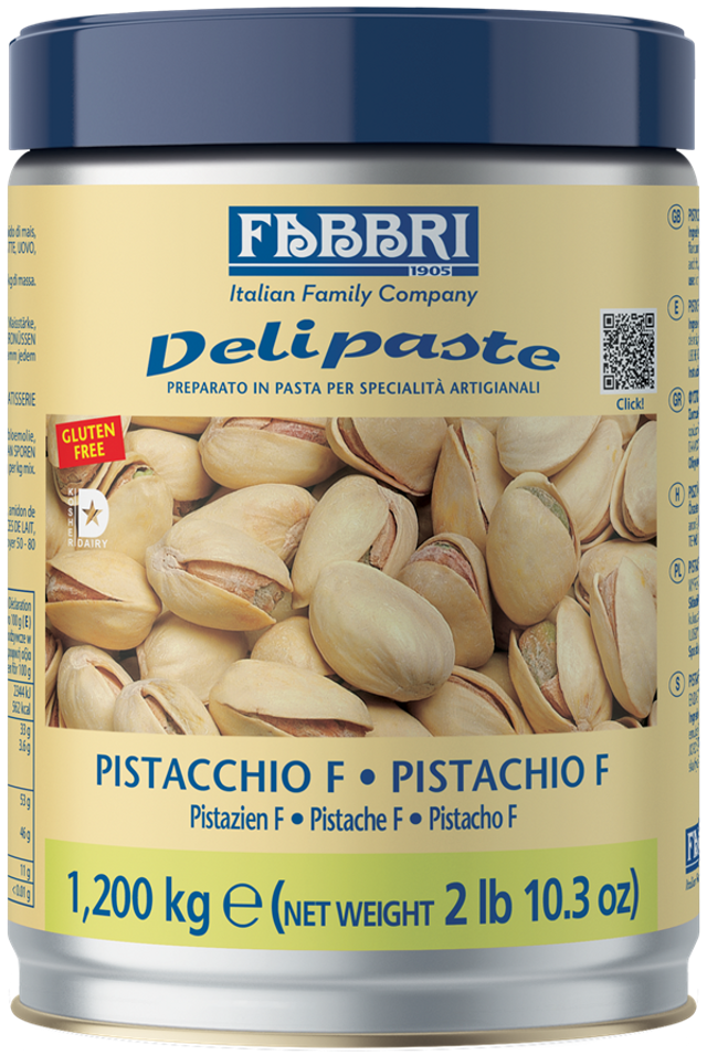 Fabbri Pistachio Fine/F - DELIPASTE (COMPOUND PASTES) - 8 x 1.2KG Tin - Fabbri Canada