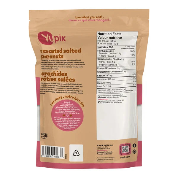Cacahuètes blanchies - 4 x 2 kg - Yupik - Distribution canadienne - Livraison gratuite au Canada pour les commandes de plus de 199 $ CA