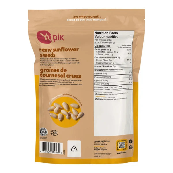 Graines de tournesol - 4 x 2 kg - Yupik - Distribution canadienne - Livraison gratuite au Canada pour les commandes de plus de 199 $ CA