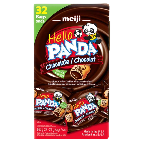 Chocolate Crème Filled Cookies - 128 × 21 g - Hello Panda - Canadian Distribution