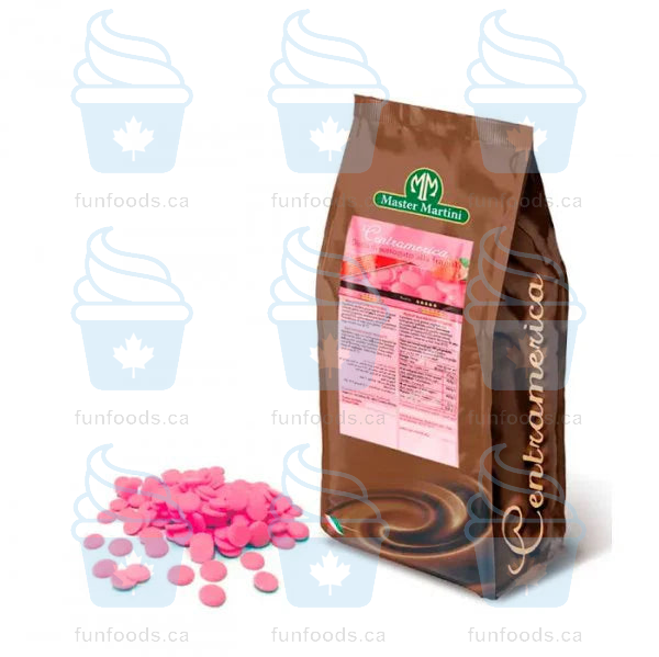 Gran Centramerica Pink Strawberry Discs - Compound Chocolate - 10 KG Box - Master Martini Canada