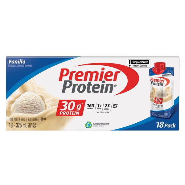Vanilla Shake - 18 × 325 mL - Premier Protein - Health and Wellness - Canadian Distribution
