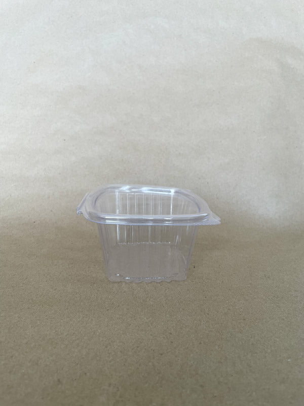 16oz. PLA Rectangular Deli Container Hinged Lid 200cs BPI - Disposable Take Away Food Packaging - Canadian Distribution