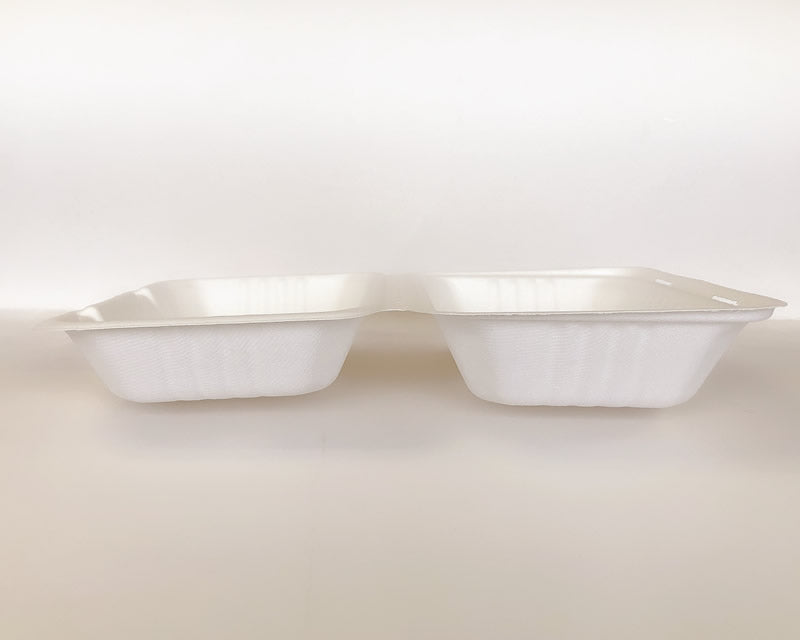 9" x 6"x 3" Sugarcane Clamshell 250cs BPI - Disposable Take Away Food Packaging - Canadian Distribution