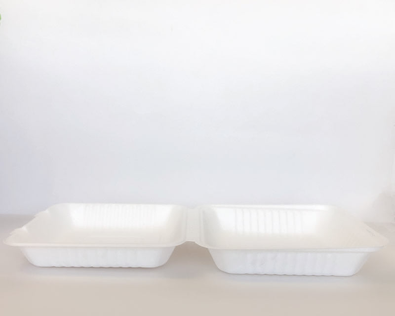 9" x 9" x 3" Sugarcane Clamshell 200cs BPI - Disposable Take Away Food Packaging - Canadian Distribution