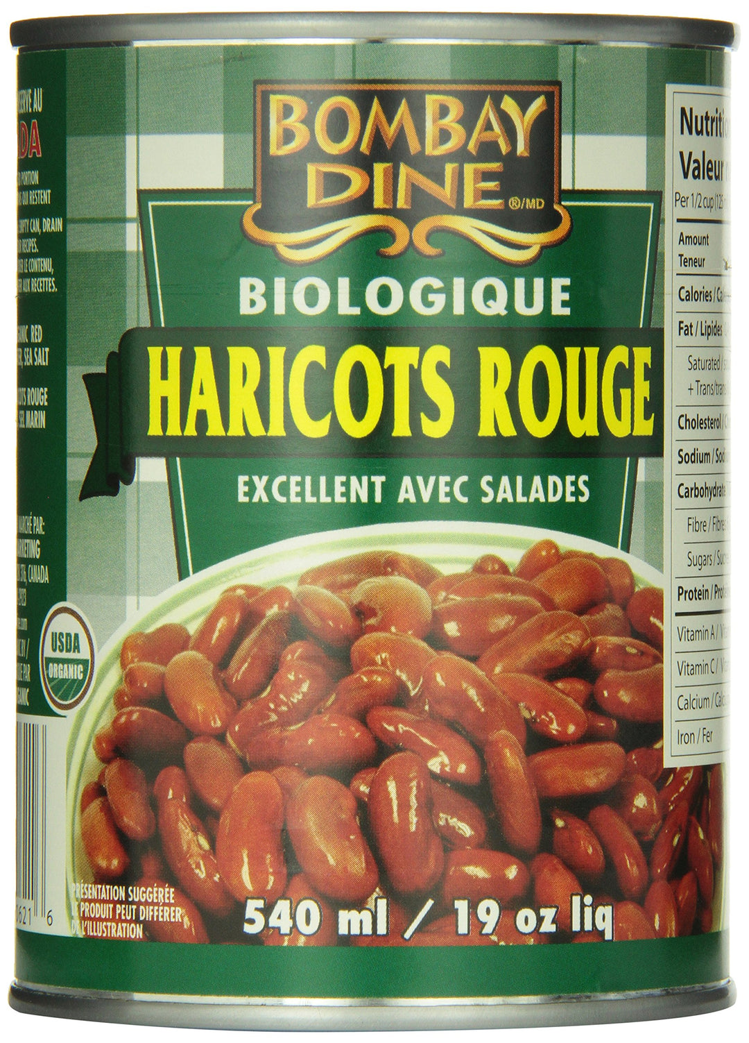 BombayBreeze Organic Kidney Beans, 2 x 18.26 oz - Canadian Distribution - Ships Free Within Canada on Orders Above CAD $199