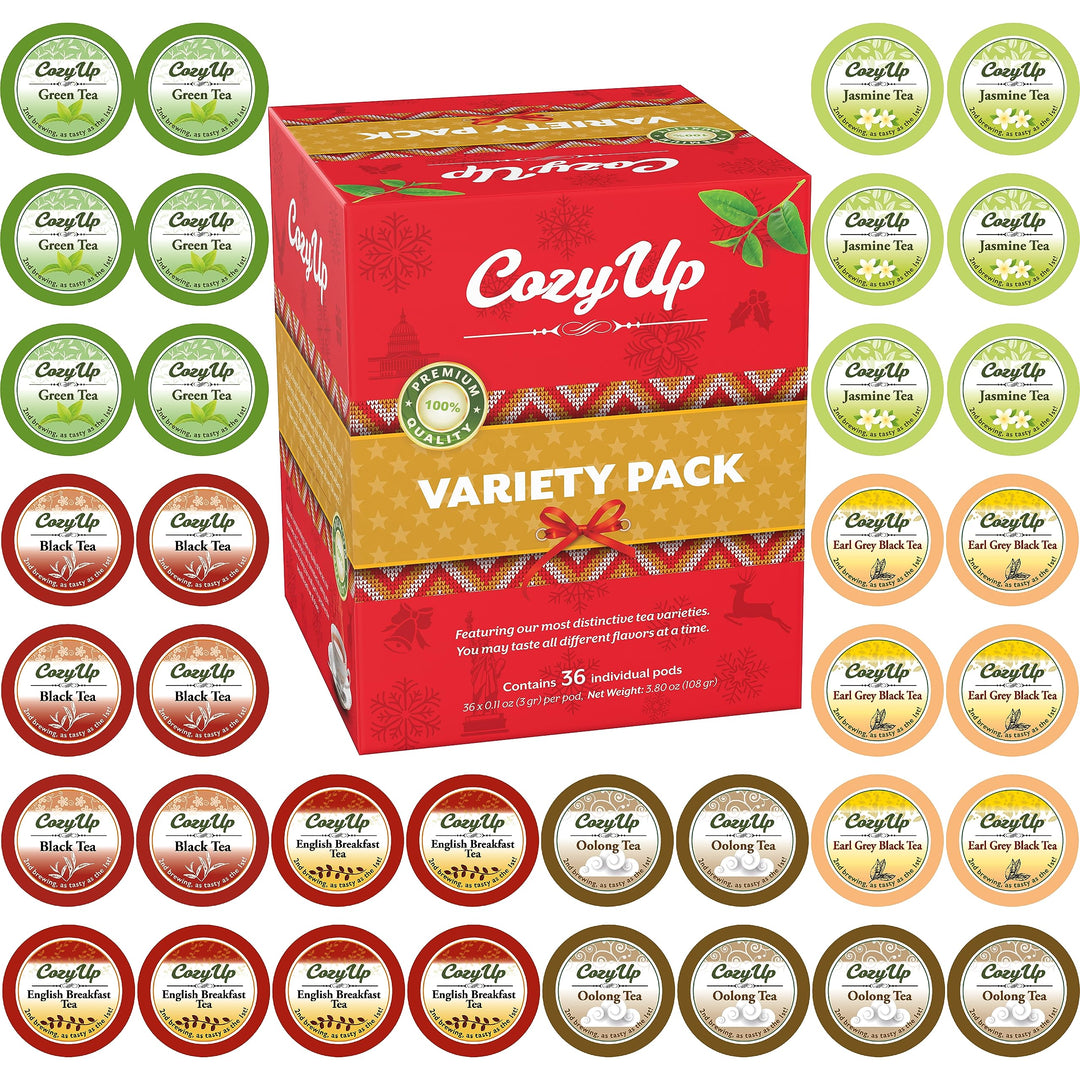 Cozy Up – Tea Variety Pack – 6 Flavours – 36 Count – For Keurig brewers