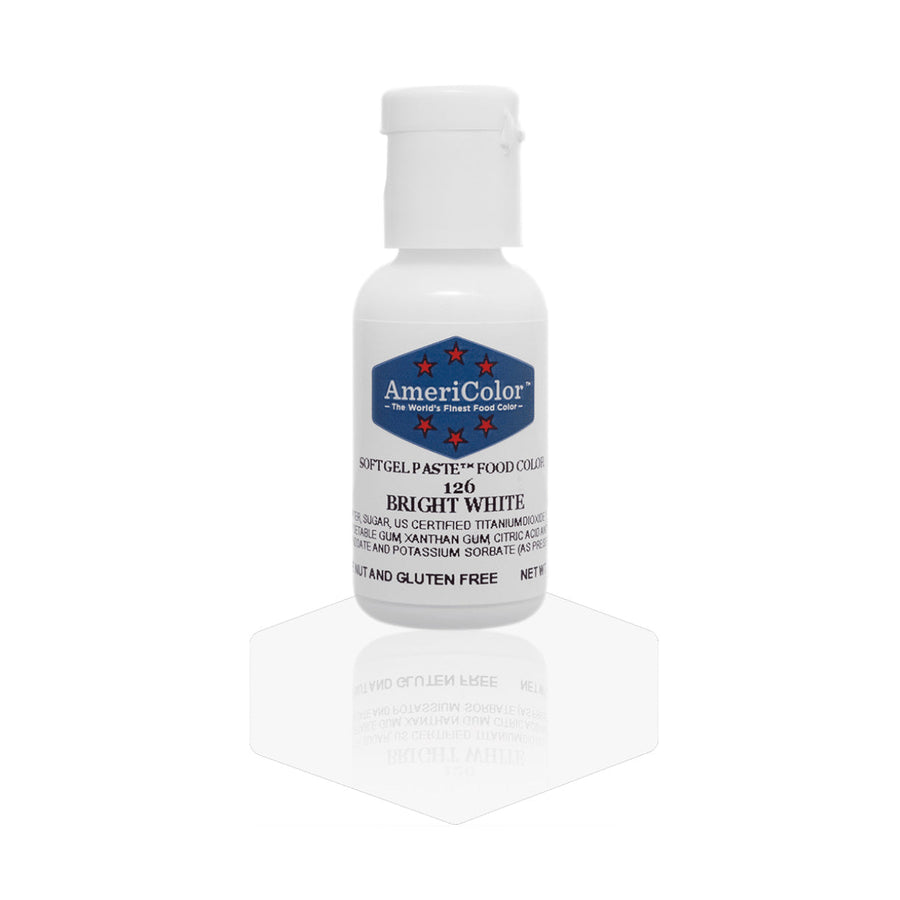 AMERICOLOR Bright White – Soft Gel Paste Food Colours, 0.75oz - Canadian Distribution - Ships Free Within Canada on Orders Above CAD $199