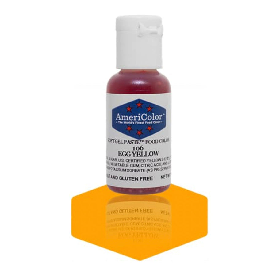 AMERICOLOR Egg Yellow – Soft Gel Paste Food Colours, 0.75oz - Canadian Distribution - Ships Free Within Canada on Orders Above CAD $199