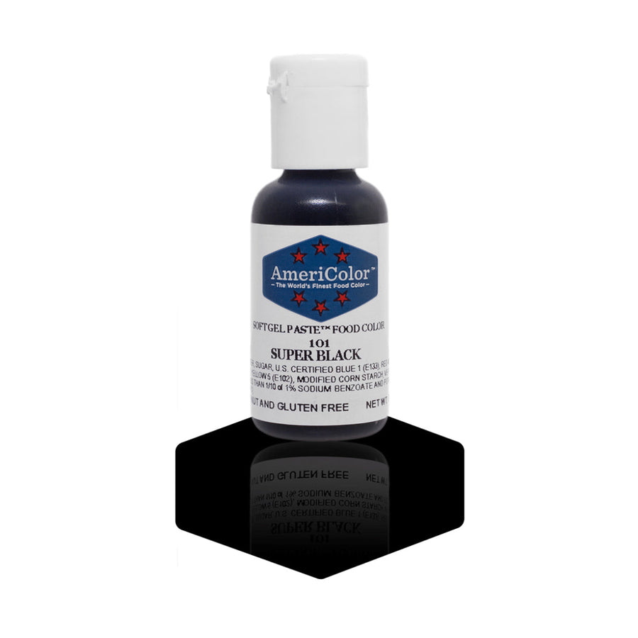 AMERICOLOR Super Black – Soft Gel Paste Food Colours, 0.75oz - Canadian Distribution - Ships Free Within Canada on Orders Above CAD $199