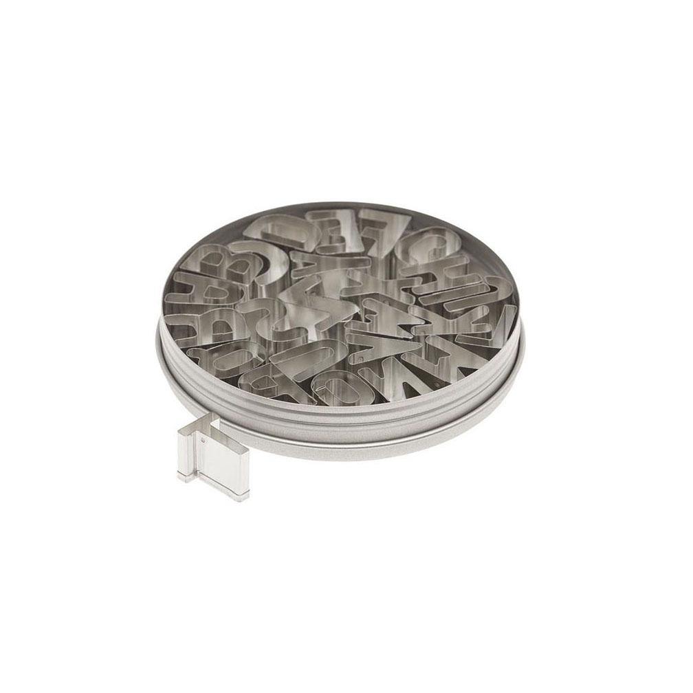 ATECO 6949 Alphabet Cookie Cutter Set (A–Z) - Tin, Set of 26 - Canadian Distribution - Ships Free Within Canada on Orders Above CAD $199
