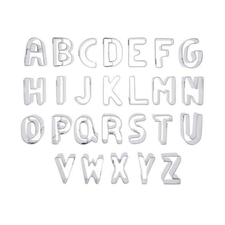 ATECO 6949 Alphabet Cookie Cutter Set (A–Z) - Tin, Set of 26 - Canadian Distribution - Ships Free Within Canada on Orders Above CAD $199